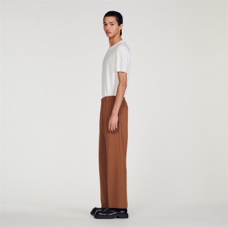 Sandro Wide-leg pants Caramel | SN-SDO65344