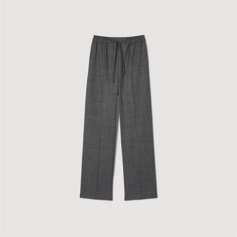 Sandro Wide-leg pants Charcoal Grey | SN-SDO64766