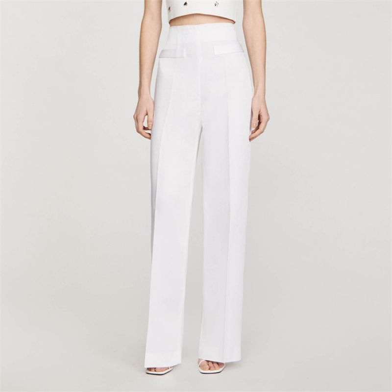 Sandro Wide-leg pants White | SN-SDO64779