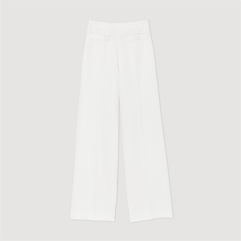 Sandro Wide-leg pants White | SN-SDO64779