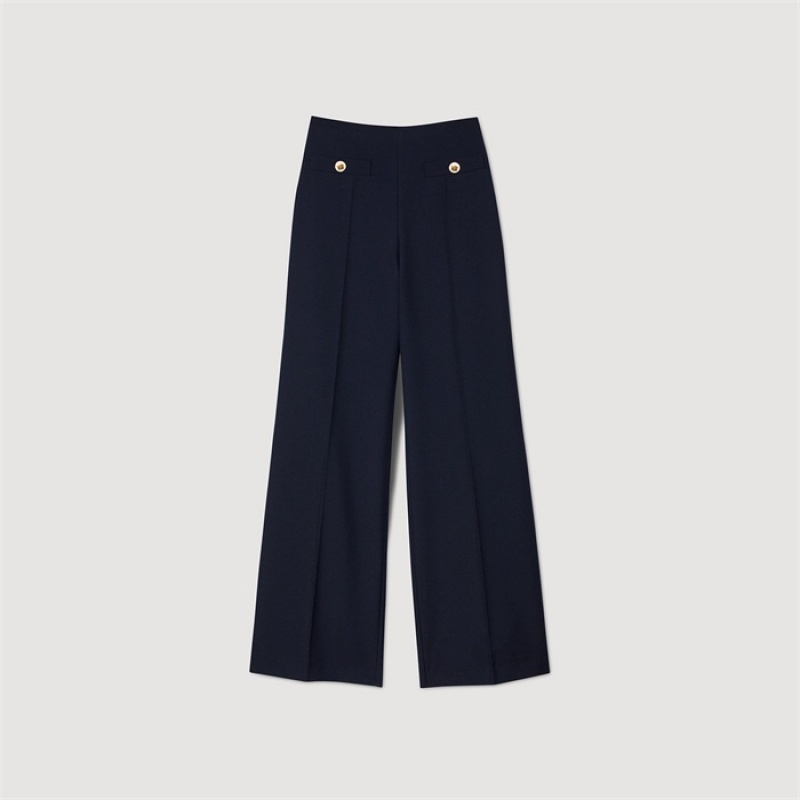 Sandro Wide-leg trousers Deep Blue | SN-SDO64801