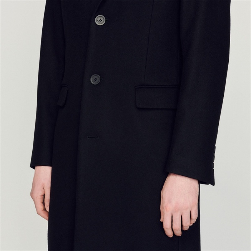 Sandro Wool and cashmere coat Black | SN-SDO65192