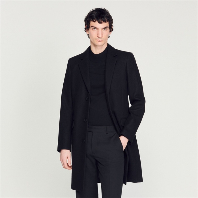 Sandro Wool and cashmere coat Black | SN-SDO65192