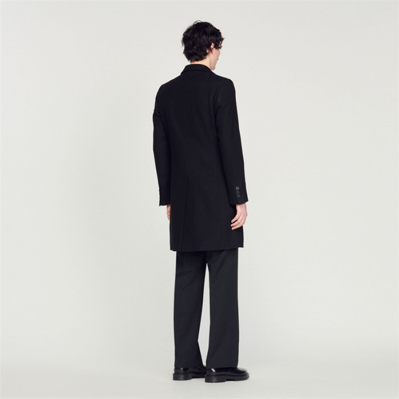 Sandro Wool and cashmere coat Black | SN-SDO65192