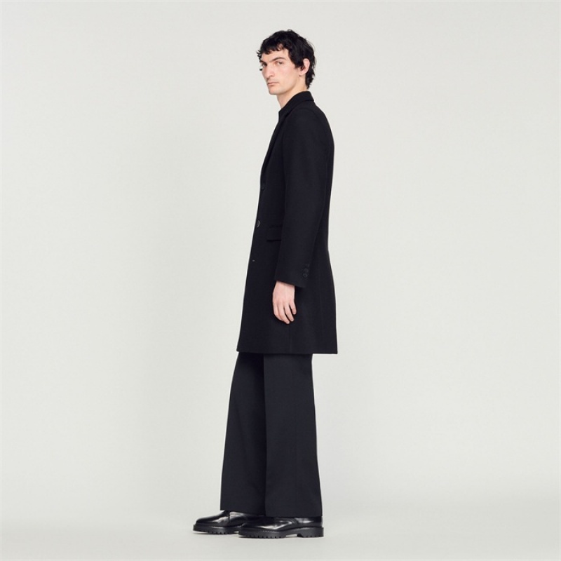 Sandro Wool and cashmere coat Black | SN-SDO65192