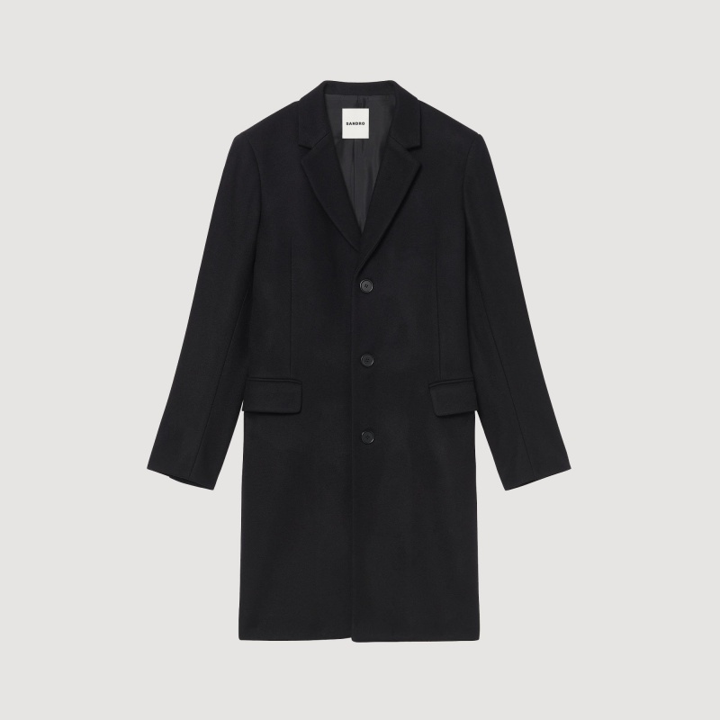 Sandro Wool and cashmere coat Black | SN-SDO65192