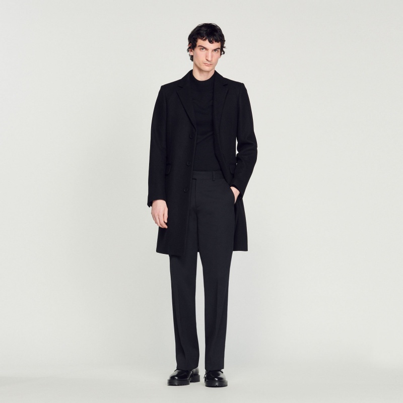 Sandro Wool and cashmere coat Black | SN-SDO65192