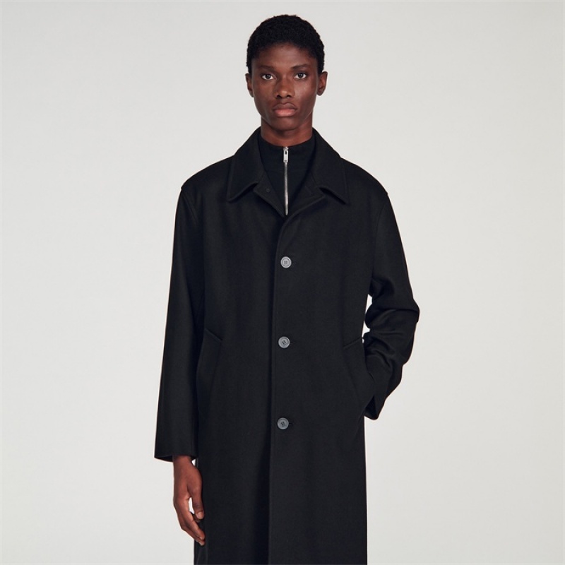 Sandro Wool and cashmere coat Black | SN-SDO65188