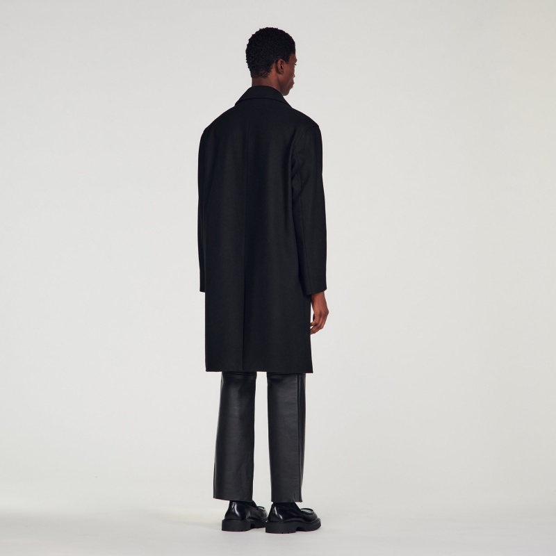 Sandro Wool and cashmere coat Black | SN-SDO65188