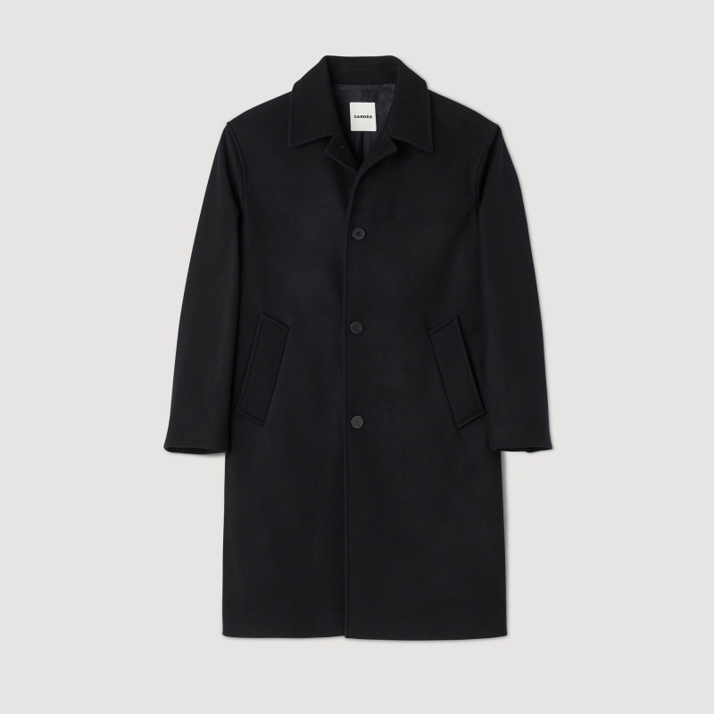 Sandro Wool and cashmere coat Black | SN-SDO65188