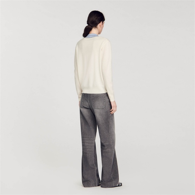 Sandro Wool and cashmere jumper Ecru | SN-SDO64666