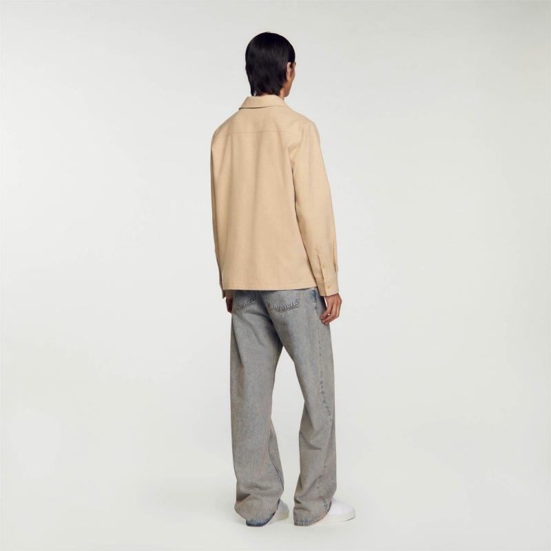 Sandro Wool overshirt Beige | SN-SDO65059