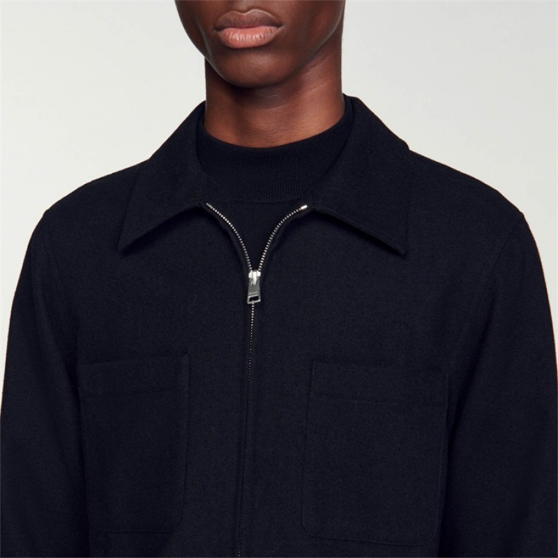 Sandro Wool overshirt Black | SN-SDO65026