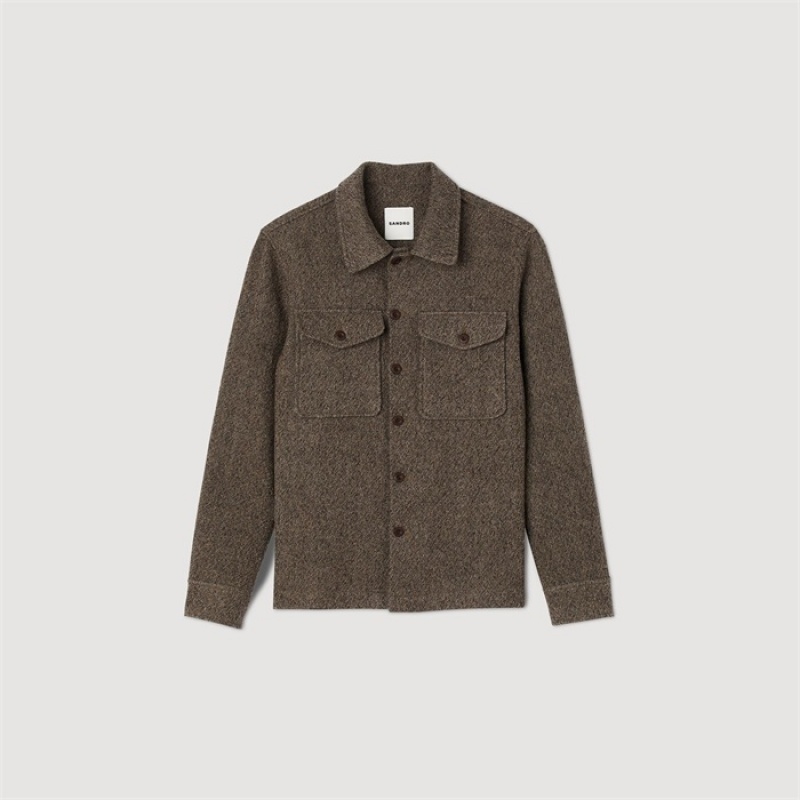 Sandro Wool overshirt Brown | SN-SDO65034