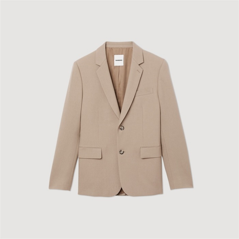 Sandro Wool suit jacket Beige | SN-SDO65219