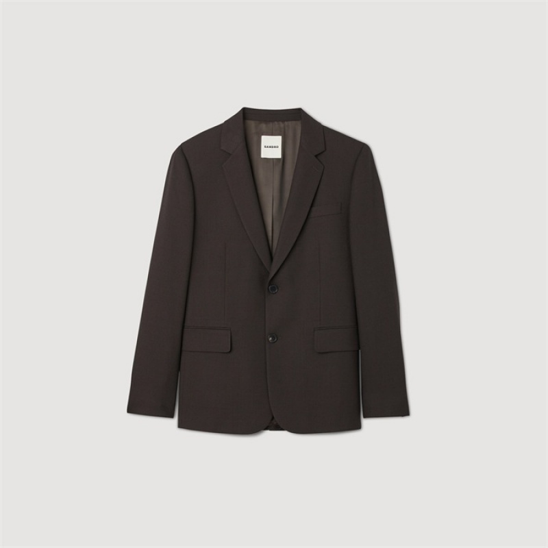 Sandro Wool suit jacket Black Brown | SN-SDO65210