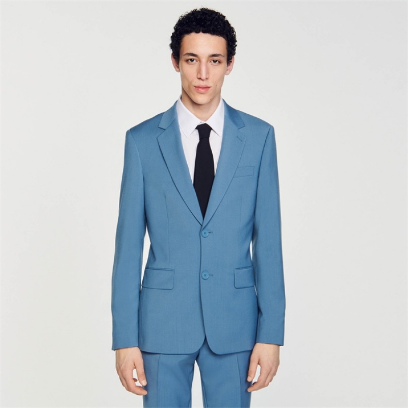 Sandro Wool suit jacket Blue Grey | SN-SDO65212