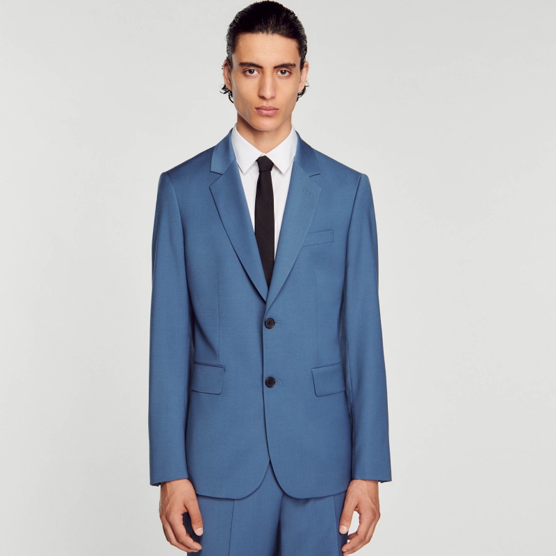 Sandro Wool suit jacket Blue | SN-SDO65236