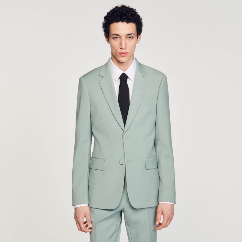 Sandro Wool suit jacket Light Green | SN-SDO65211