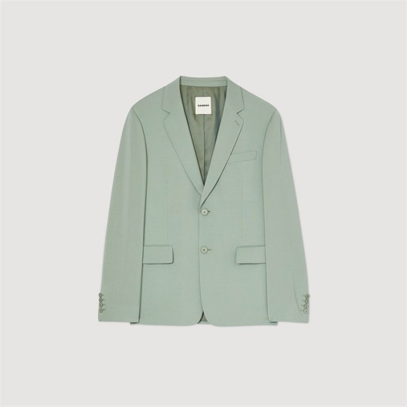 Sandro Wool suit jacket Light Green | SN-SDO65211