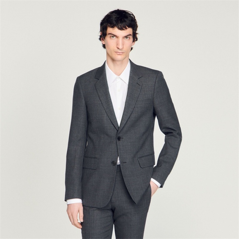 Sandro Wool suit jacket Mocked Grey | SN-SDO65221