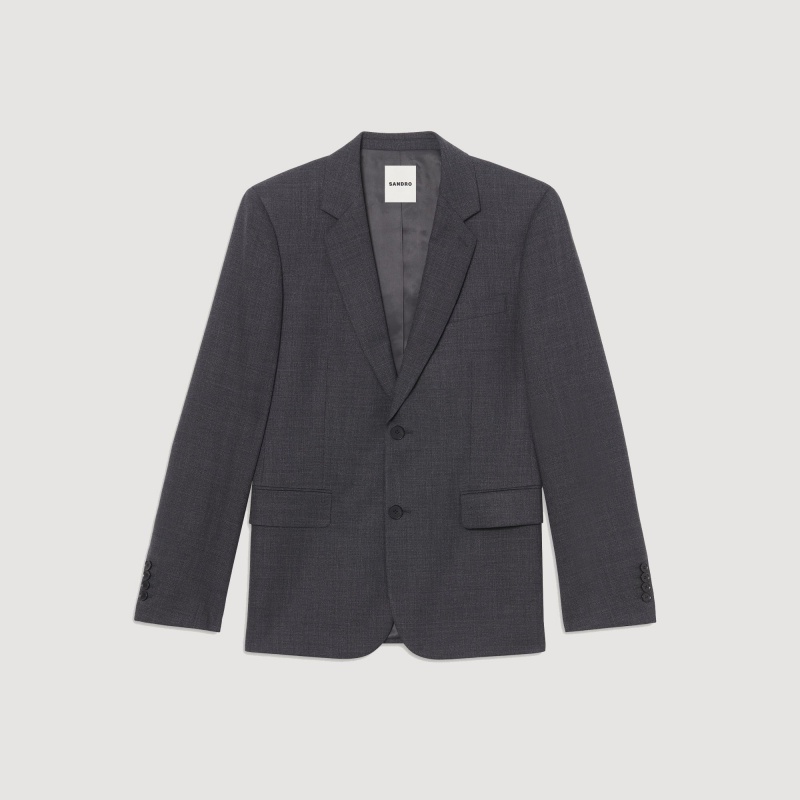 Sandro Wool suit jacket Mocked Grey | SN-SDO65221