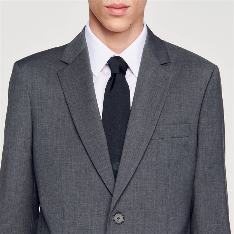 Sandro Wool suit jacket Mocked Grey | SN-SDO65248