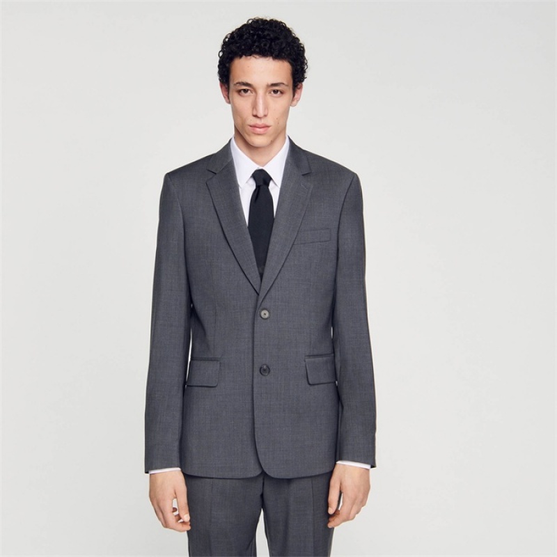 Sandro Wool suit jacket Mocked Grey | SN-SDO65248