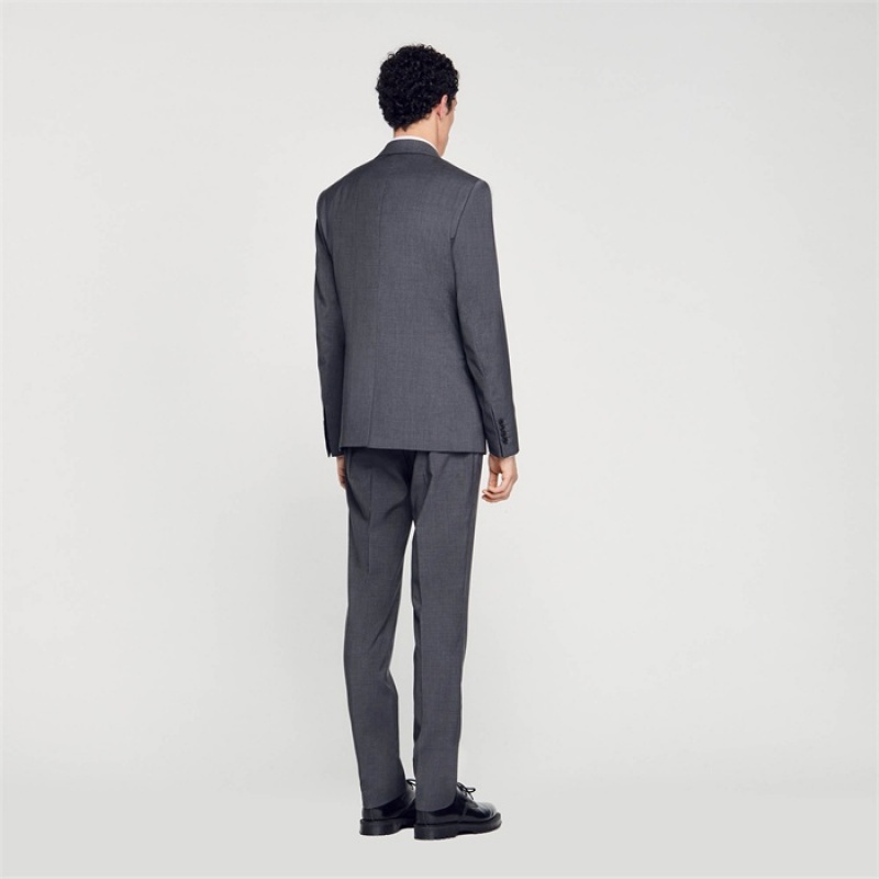 Sandro Wool suit jacket Mocked Grey | SN-SDO65248