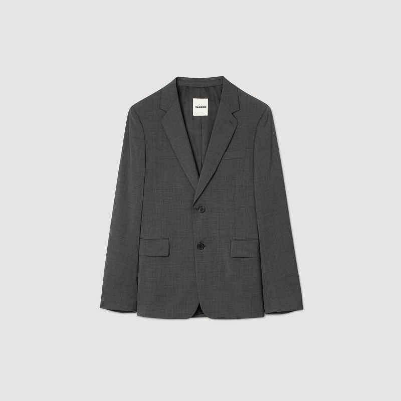 Sandro Wool suit jacket Mocked Grey | SN-SDO65248