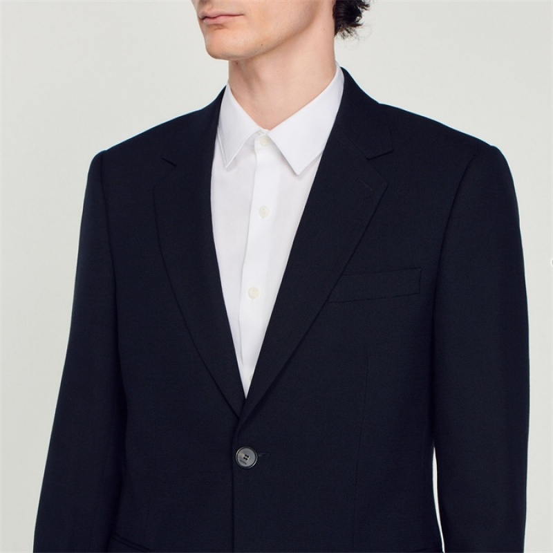 Sandro Wool suit jacket Navy Blue | SN-SDO65224