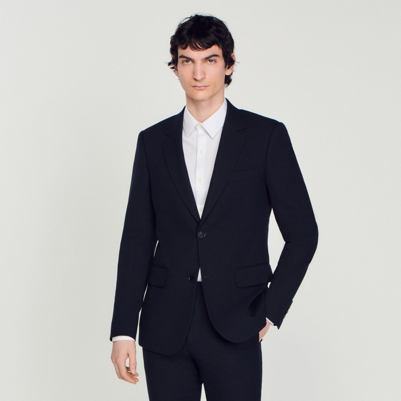 Sandro Wool suit jacket Navy Blue | SN-SDO65224