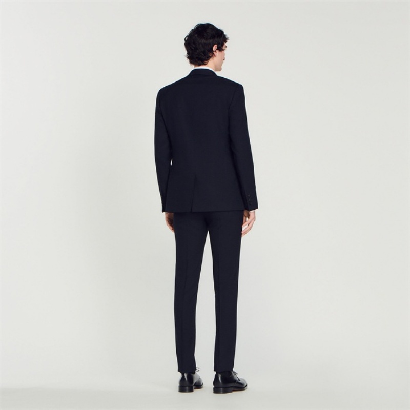 Sandro Wool suit jacket Navy Blue | SN-SDO65224