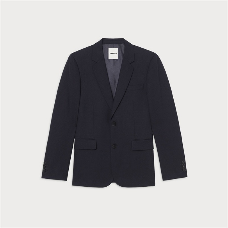 Sandro Wool suit jacket Navy Blue | SN-SDO65224