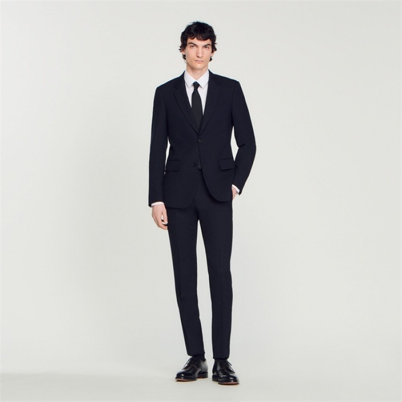 Sandro Wool suit jacket Navy Blue | SN-SDO65224