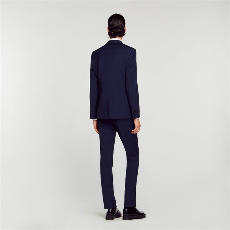 Sandro Wool suit jacket Navy Blue | SN-SDO65230