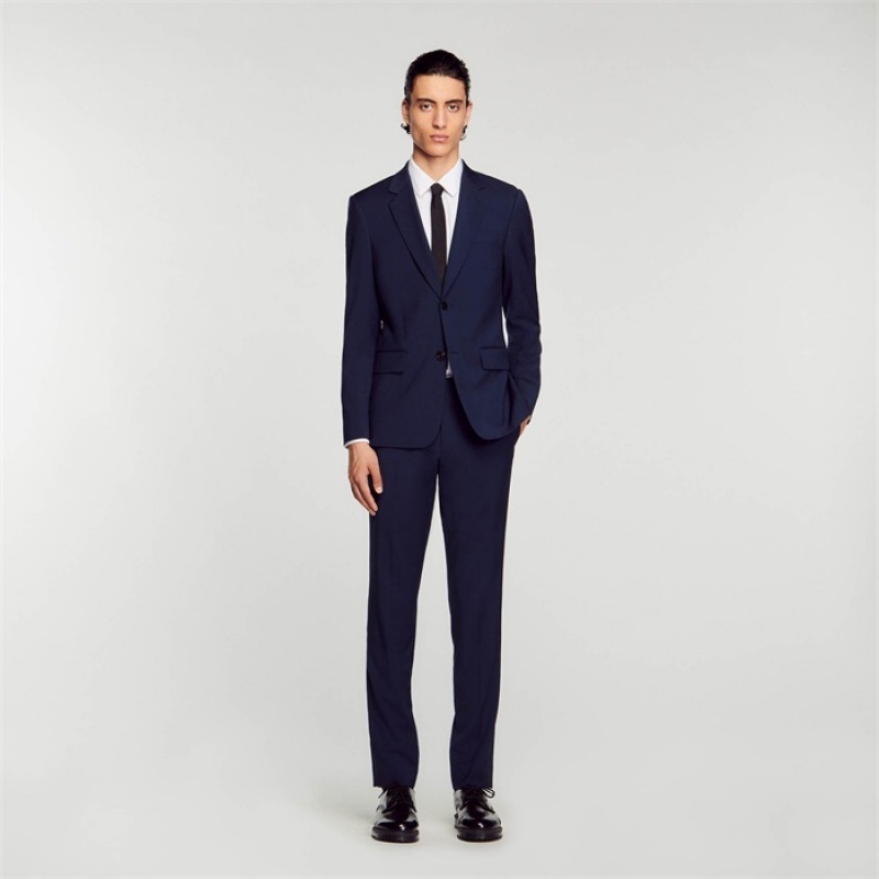 Sandro Wool suit jacket Navy Blue | SN-SDO65230