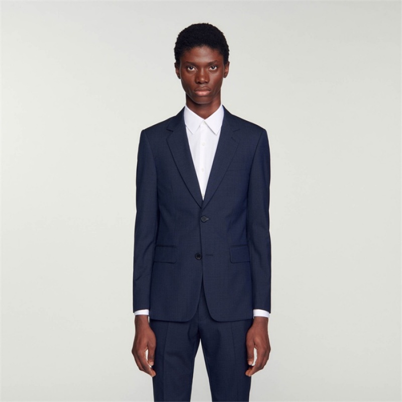 Sandro Wool suit jacket Navy Blue | SN-SDO65232