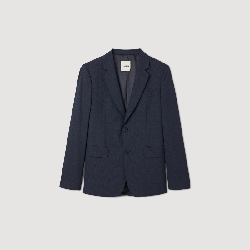 Sandro Wool suit jacket Navy Blue | SN-SDO65232