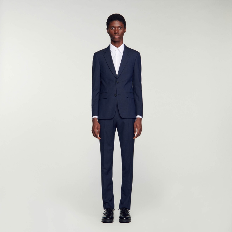 Sandro Wool suit jacket Navy Blue | SN-SDO65232