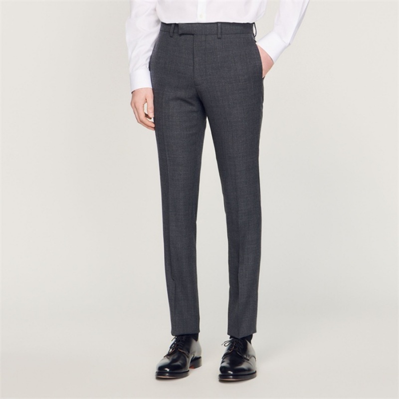 Sandro Wool suit pants Mocked Grey | SN-SDO65222