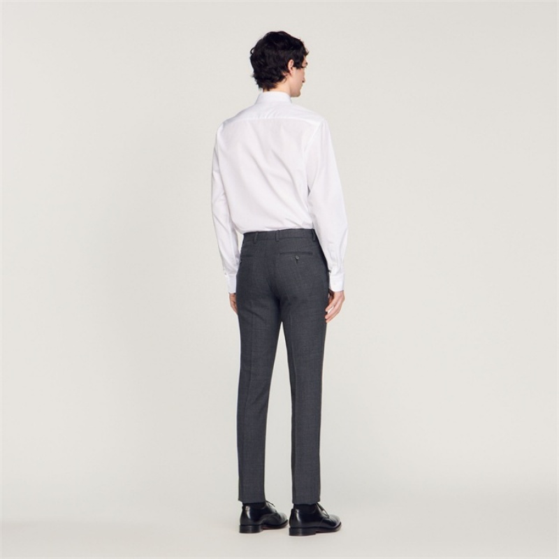 Sandro Wool suit pants Mocked Grey | SN-SDO65222