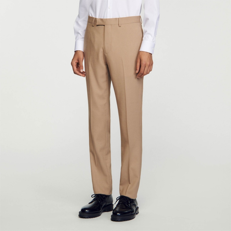 Sandro Wool suit trousers Beige | SN-SDO65220