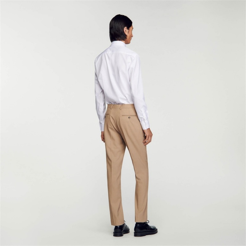 Sandro Wool suit trousers Beige | SN-SDO65220