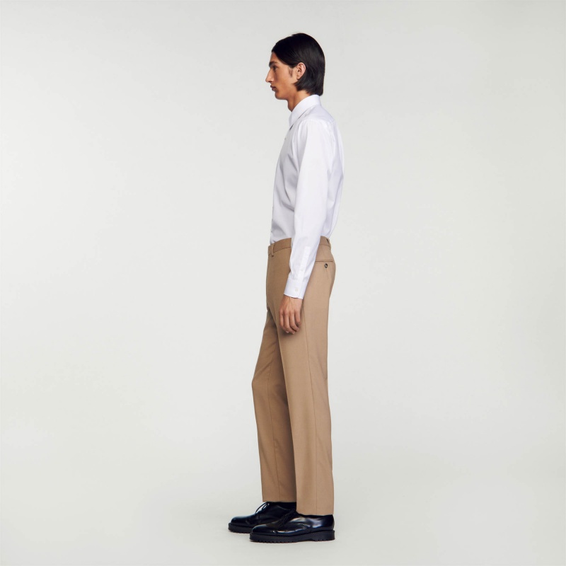 Sandro Wool suit trousers Beige | SN-SDO65220