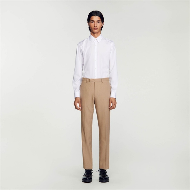 Sandro Wool suit trousers Beige | SN-SDO65220