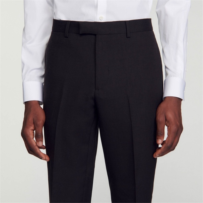 Sandro Wool suit trousers Black Brown | SN-SDO65206