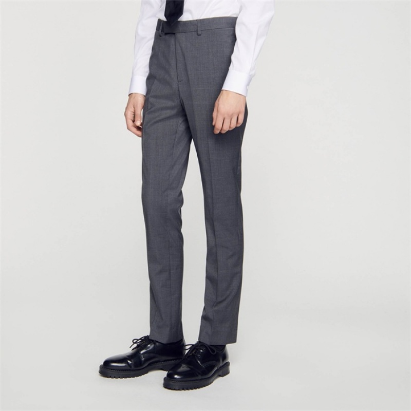 Sandro Wool suit trousers Mocked Grey | SN-SDO65247