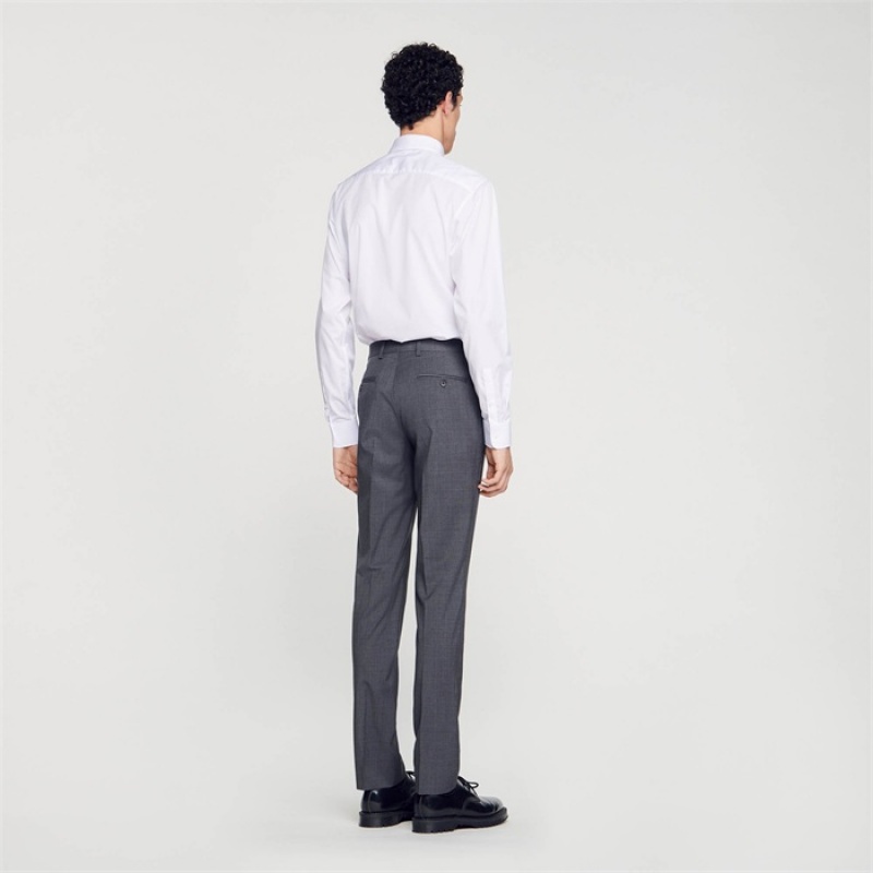 Sandro Wool suit trousers Mocked Grey | SN-SDO65247