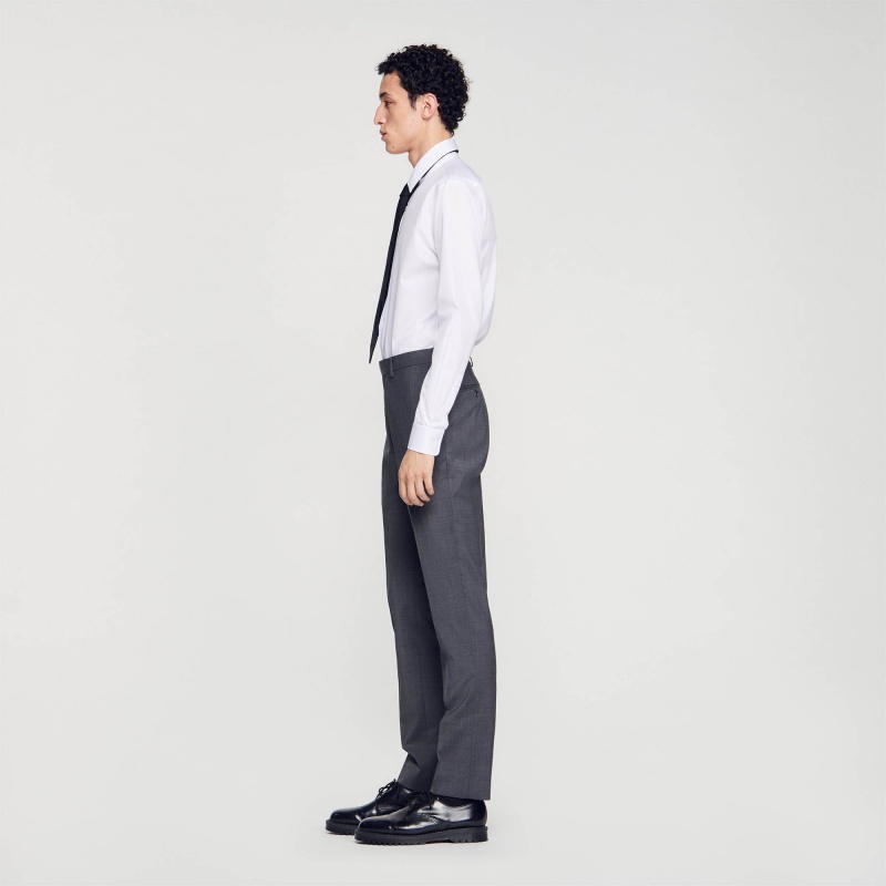 Sandro Wool suit trousers Mocked Grey | SN-SDO65247